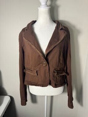 Vintage Y2K Outeredge Brown Single Button Jacket Size M